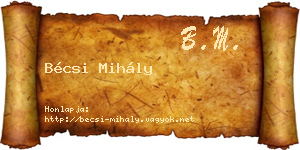 Bécsi Mihály névjegykártya