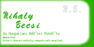 mihaly becsi business card